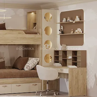 Шкаф с фальшь панелью для 2х ярусных кроватей с подсветкой LG266 L/R