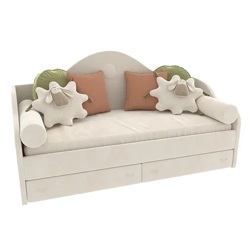 Мягкая кровать-диван с ящиками ФАБИО, 90х190