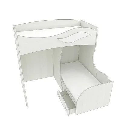 Кровать двухъярусная угловая P909, 90x200