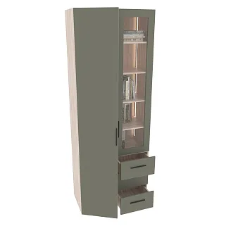 Шкаф комбинированный со стеклом с подсветкой L215S L/R