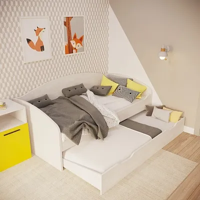 Кровать с выдвижным спальным местом P910, 90x190