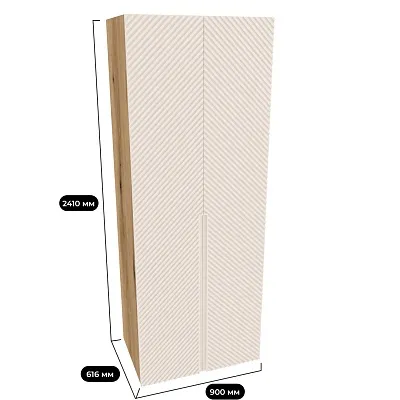 Шкаф 2 дверный, фрезерованные фасады в эмали LE210.60-4