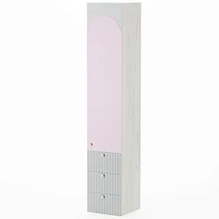 Шкаф однодверный с ящиками, фасады в эмали LE223