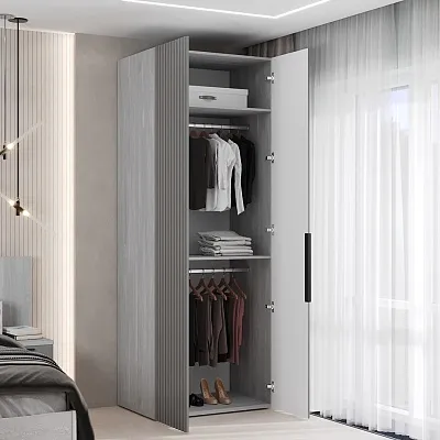 Шкаф 2 дверный, фрезерованные фасады в эмали LE210.60-1