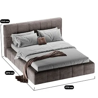 Кровать двуспальная мягкая QUADRO-soft  с подъемным механизмом, 160x200