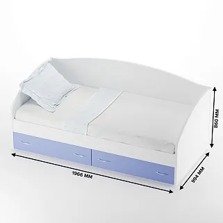 Кровать односпальная с ящиками P902N, 90x190