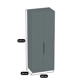 Шкаф 2 дверный, фрезерованные фасады в эмали LE-210.60-1