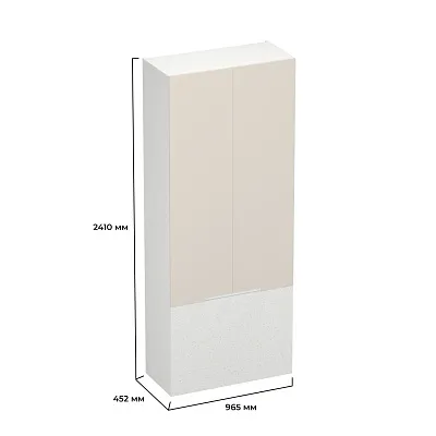 Шкаф двухдверный с фальш-панелью, фасады в эмали LE212.4-90