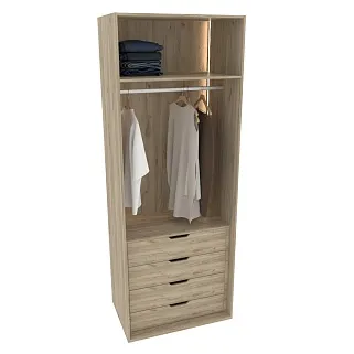 Шкаф для спальни с четырьмя ящиками и штангой с подсветкой R210.60-3