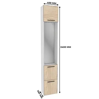 Шкаф завершающий с обувницей и зеркалом L-250