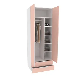 Шкаф двухдверный с ящиками глубокий, фасады в эмали LE211.60