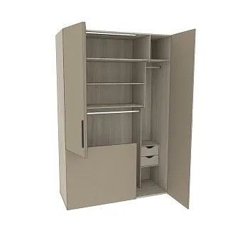 Шкаф двухдверный с фальш-стенкой и раздвижжными дверьми L205 L/R
