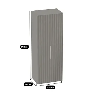 Шкаф 2 дверный, фрезерованные фасады в эмали LE-210.60-3