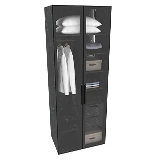 Шкаф для спальни с полками и штангой с подсветкой R210.60-4