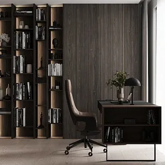 Кабинет в темном древесном оттенке №2