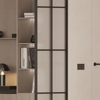 Стеклянная перегородка для зонирования квартиры студии, стекло Эстриадо GRACE 12