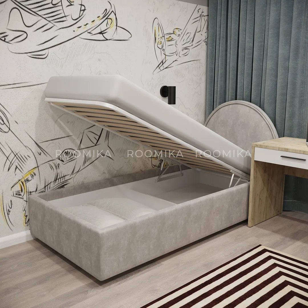 Кровать односпальная мягкая BUBBLE с подъемным механизмом, 90x190