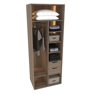 Шкаф для спальни с полками и штангой с подсветкой R210.60-4
