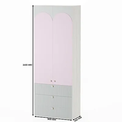 Шкаф книжный/для одежды с тремя ящиками, фасады в эмали LE213