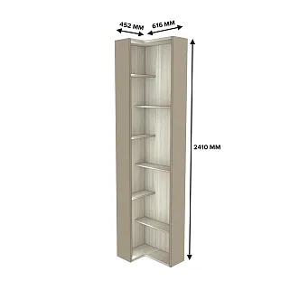 Стеллаж завершающий угловой разносторонний  с подсветкой L230.60 L/R