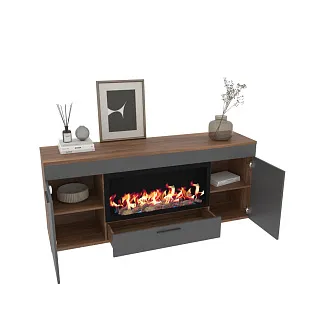 Тумба ТВ напольная с электрокамином L547
