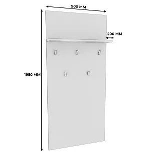 Панель широкая с полкой и крючками L-177