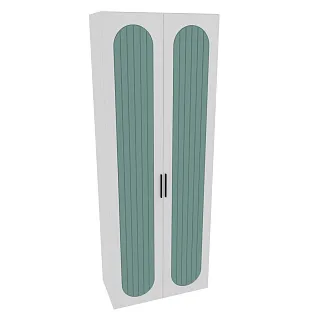 Шкаф двухдверный узкий, фрезерованные фасады в эмали LE210.44-1