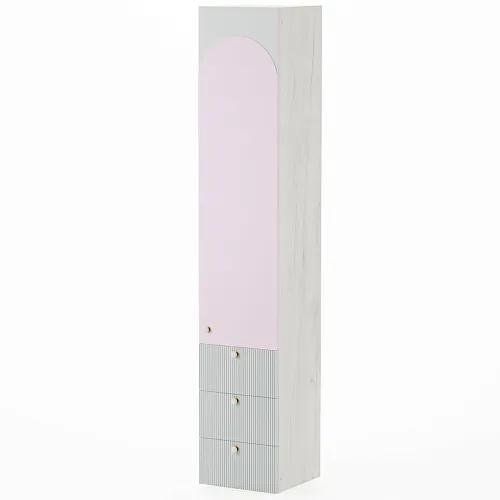 Шкаф однодверный с ящиками, фасады в эмали LE223