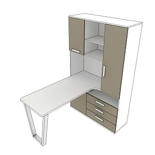 Шкаф со встроенным столом шириной 1154мм E407 L/R