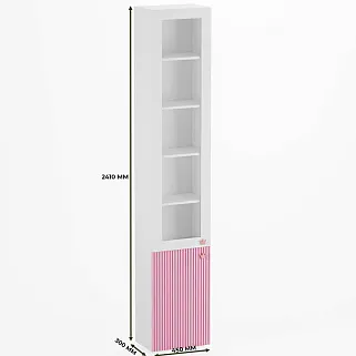 Шкаф книжный со стеклом, фасады в эмали LE241