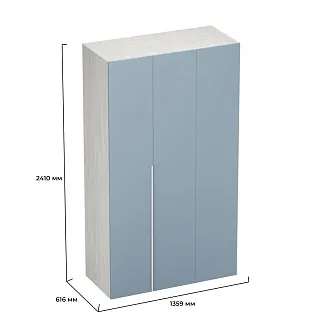 Шкаф со складными дверьми и фальш панелью, фасады в эмали LE206 L/R