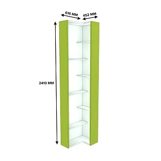 Стеллаж завершающий угловой разносторонний  с подсветкой L230.60 L/R