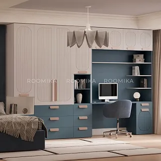 Ниша с рабочей зоной, фрезерованные фасады в эмали LE417 L/R