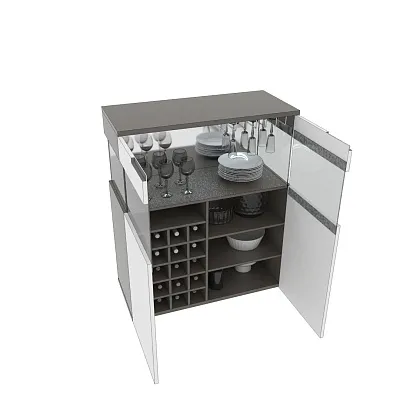 Винный шкаф с подсветкой, фасады в эмали LE200