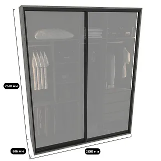 Шкаф-купе ХG216.60-4, профиль INTEGRO, стекло Сатинато белое, с подсветкой