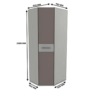 Шкаф угловой разностронний со вставкой, фасады МДФ CG-218.1 L/R