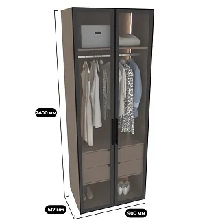 Шкаф для спальни с двумя ящиками и штангой с подсветкой R210.60-2