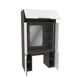 Стол туалетный с секцией и зеркалом с подсветкой, фасады в эмали LE404.60
