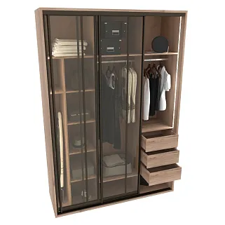 Шкаф-купе ХG210.60-2, профиль INTEGRO, стекло прозрачное, с подсветкой