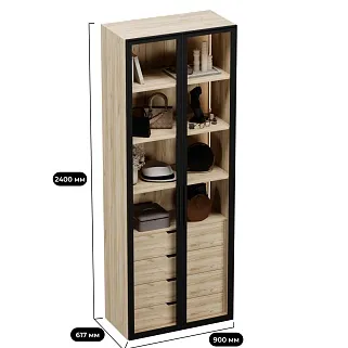 Шкаф с встроенными ящиками с подсветкой R215.2