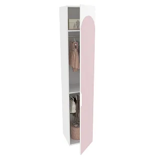 Шкаф однодверный со штангой узкий, фрезерованные фасады в эмали LE220.44-1