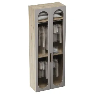 Шкаф двухдверный узкий, фрезерованные фасады в эмали LE210.44-1