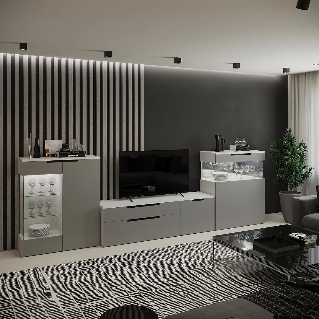 Винный шкаф с подсветкой, фасады в эмали LE200