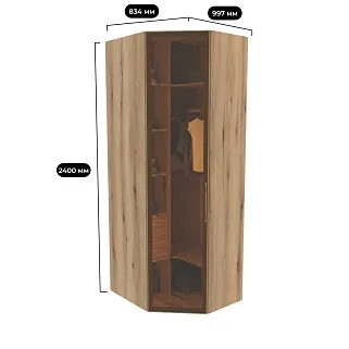 Шкаф угловой со стеклянным фасадом с подсветкой R218