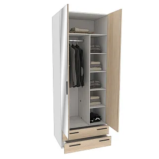 Шкаф двустворчатый с ящиками и с зеркалом L-211.60Z