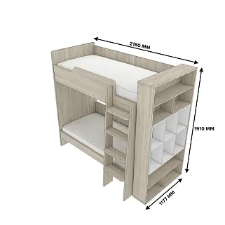 Кровать двухъярусная L908, 90x190 L/R