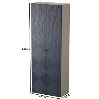 Шкаф 2 дверный, фрезерованные фасады в эмали LE-210.44-1