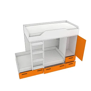 Кровать двухъярусная L906, 90x190 L/R