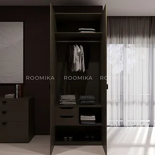 Шкаф 2 дверный, фрезерованные фасады в эмали LE-210.60-2