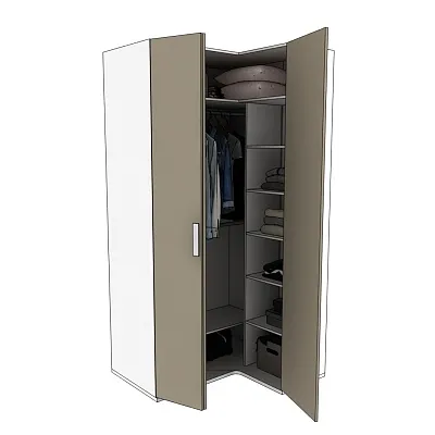 Шкаф угловой со складной дверью E209 L/R